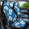Hibiscus Blue Flower Hawaiian Print Universal Fit Car Seat Covers