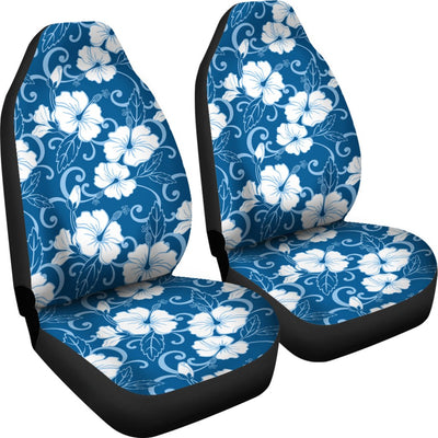 Hibiscus Blue Flower Hawaiian Print Universal Fit Car Seat Covers