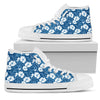 Hibiscus Blue Flower Hawaiian Print Women High Top Shoes