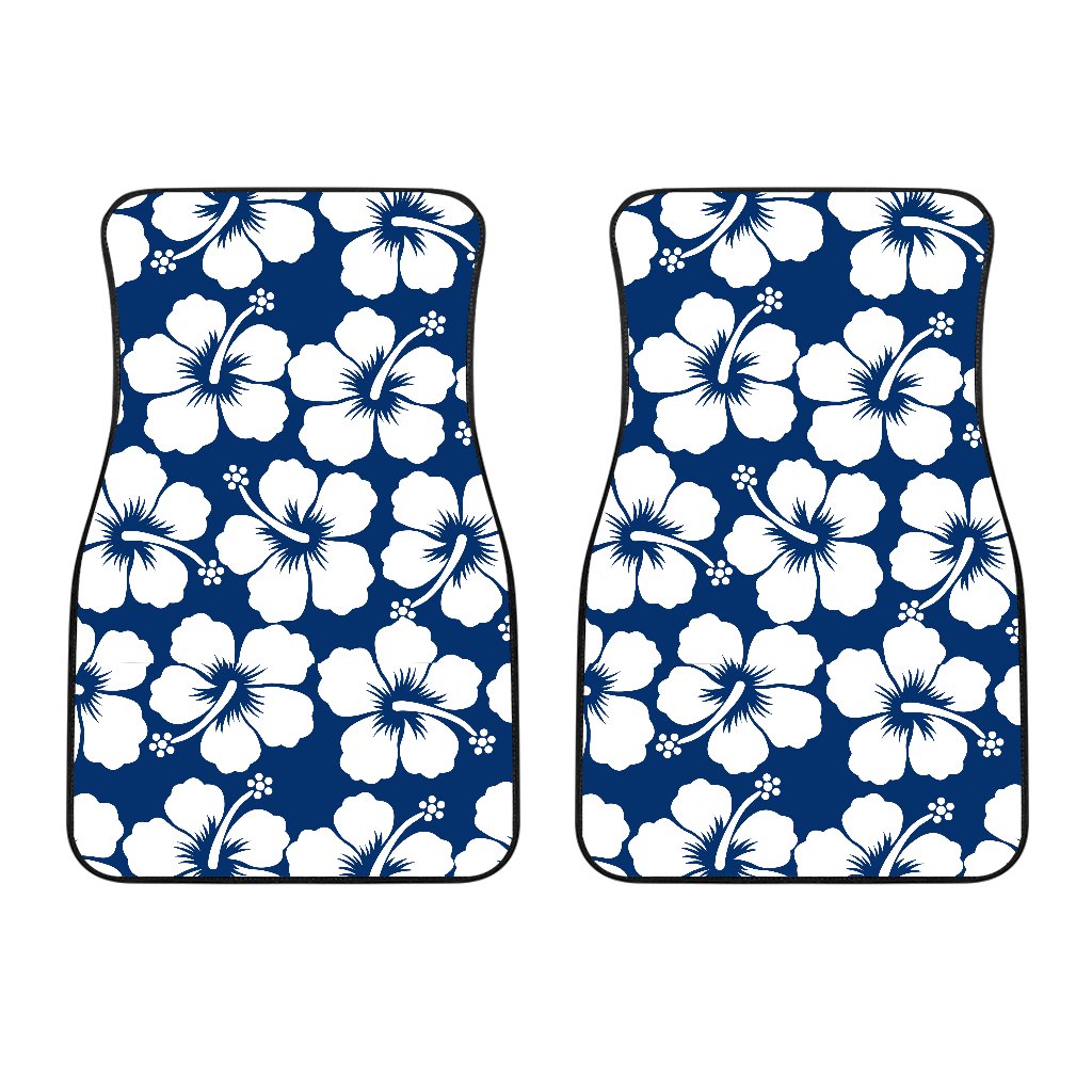 Hibiscus Blue Hawaiian Flower Pattern Car Floor Mats