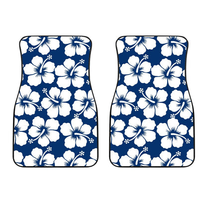 Hibiscus Blue Hawaiian Flower Pattern Car Floor Mats