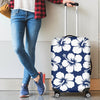 Hibiscus Blue Hawaiian Flower Pattern Luggage Cover Protector