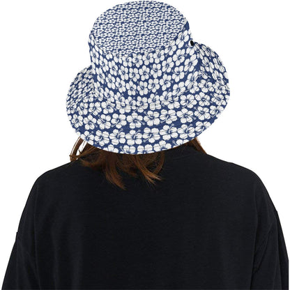 Hibiscus Blue Hawaiian Flower Pattern Unisex Bucket Hat