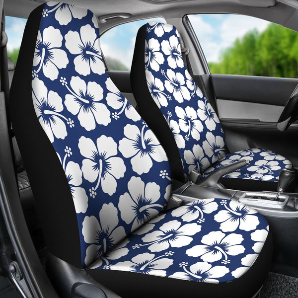 Red And White Hibiscus Flowers Hawaiian Print Car Seat Covers