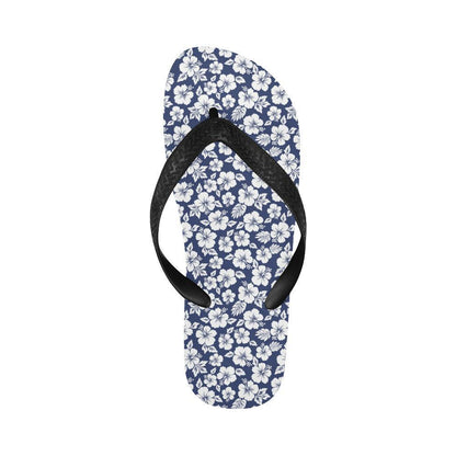 Hibiscus Blue Hawaiian Flower Style Flip Flops-JTAMIGO.COM