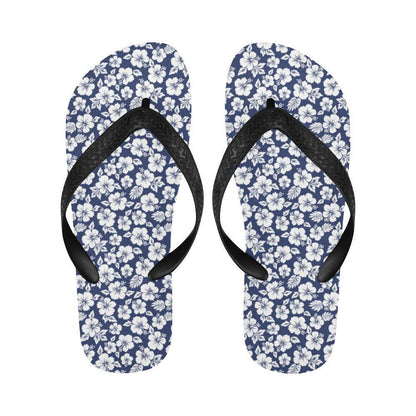 Hibiscus Blue Hawaiian Flower Style Flip Flops-JTAMIGO.COM