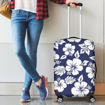 Hibiscus Blue Hawaiian Flower Style Luggage Cover Protector
