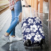 Hibiscus Blue Hawaiian Flower Style Luggage Cover Protector