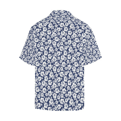 Hibiscus Blue Hawaiian Flower Style Men Aloha Hawaiian Shirt