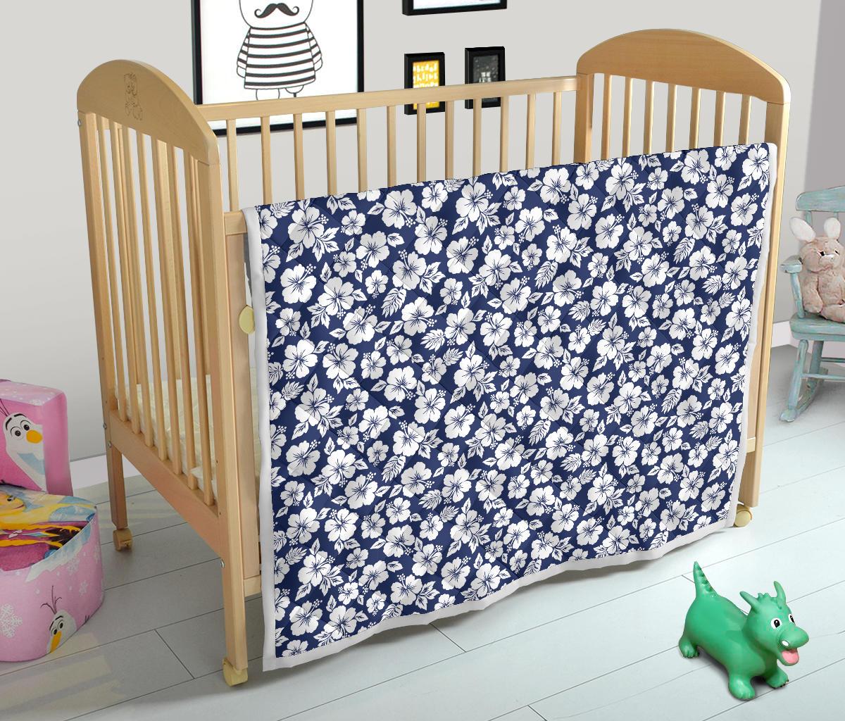 Hibiscus Blue Hawaiian Flower Style Premium Quilt-JTAMIGO.COM