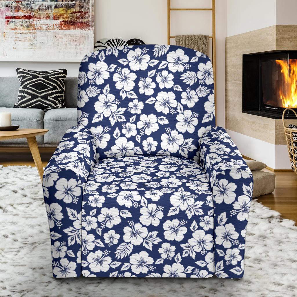Hibiscus Blue Hawaiian Flower Style Single Sofa Slipcover -JTAMIGO.COM