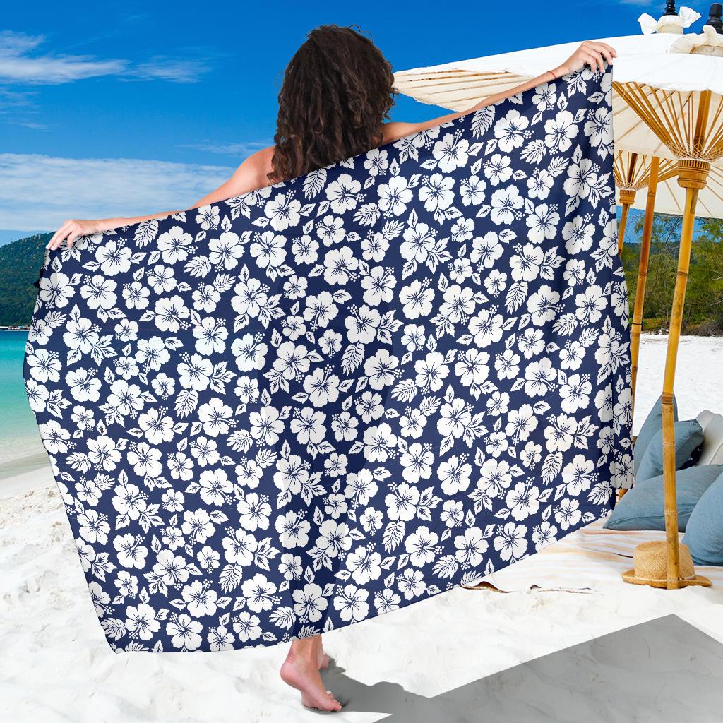Hibiscus Blue Hawaiian Flower Style Sarong Pareo Wrap