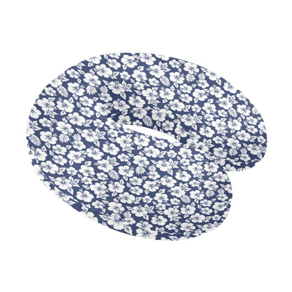 Hibiscus Blue Hawaiian Flower Style U-Shaped Travel Neck Pillow-JTAMIGO.COM
