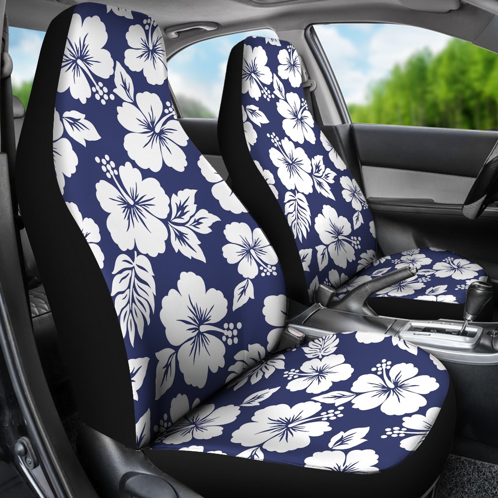 Hibiscus Blue Hawaiian Flower Style Universal Fit Car Seat Covers