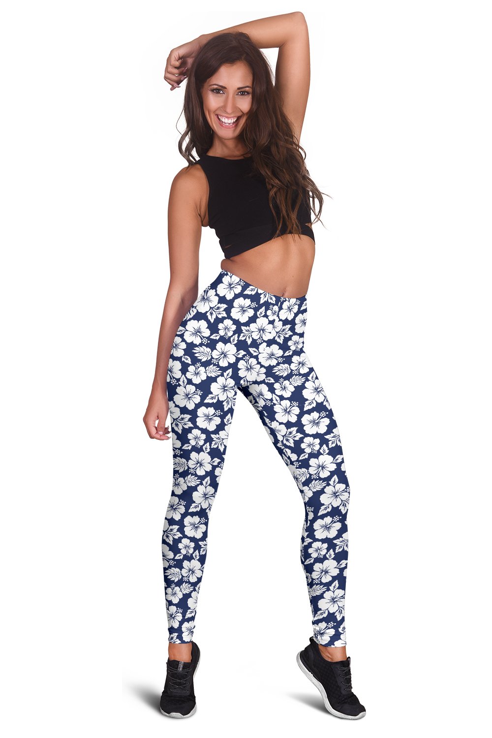 Hibiscus Blue Hawaiian Flower Style Women Leggings