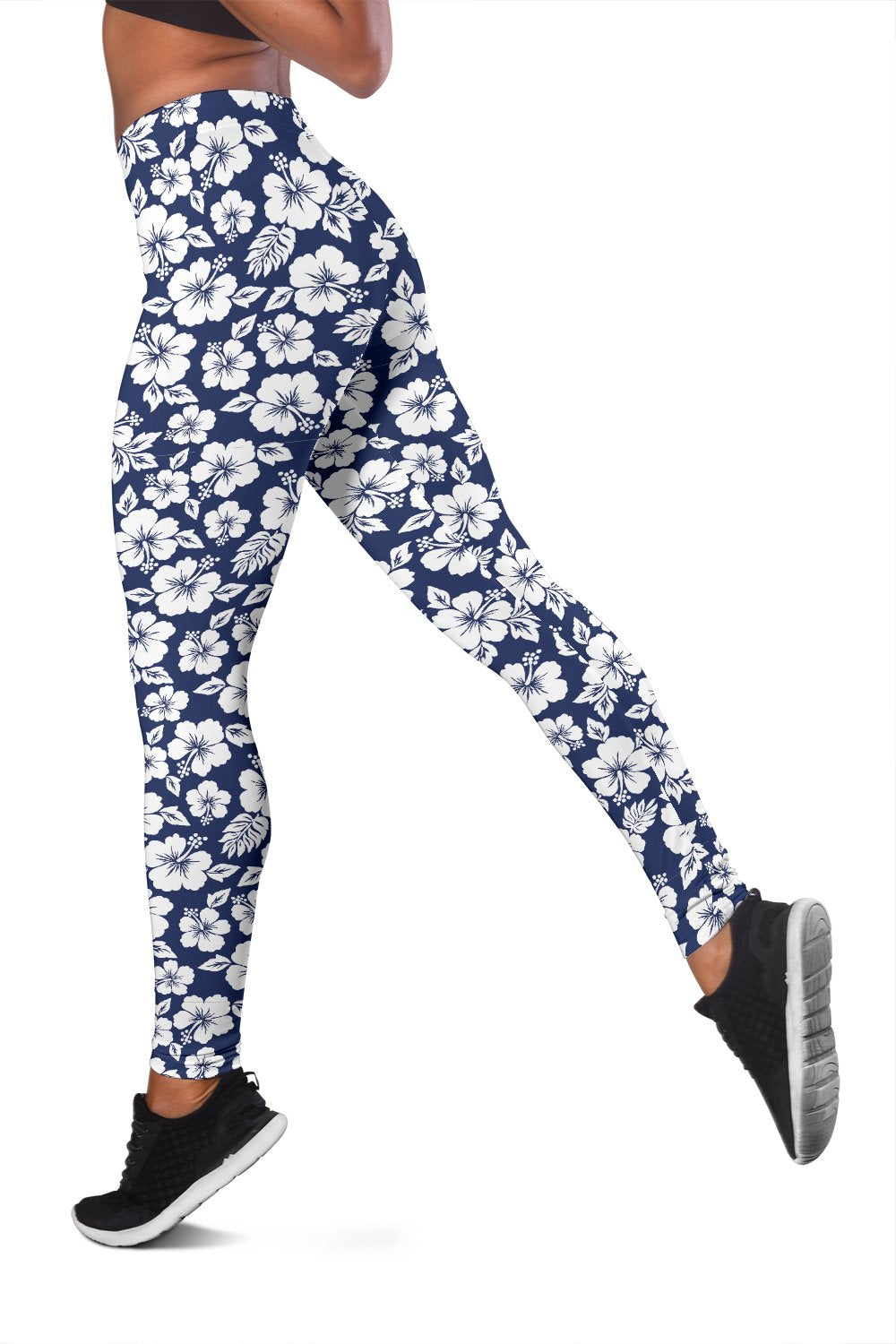 Hibiscus Blue Hawaiian Flower Style Women Leggings