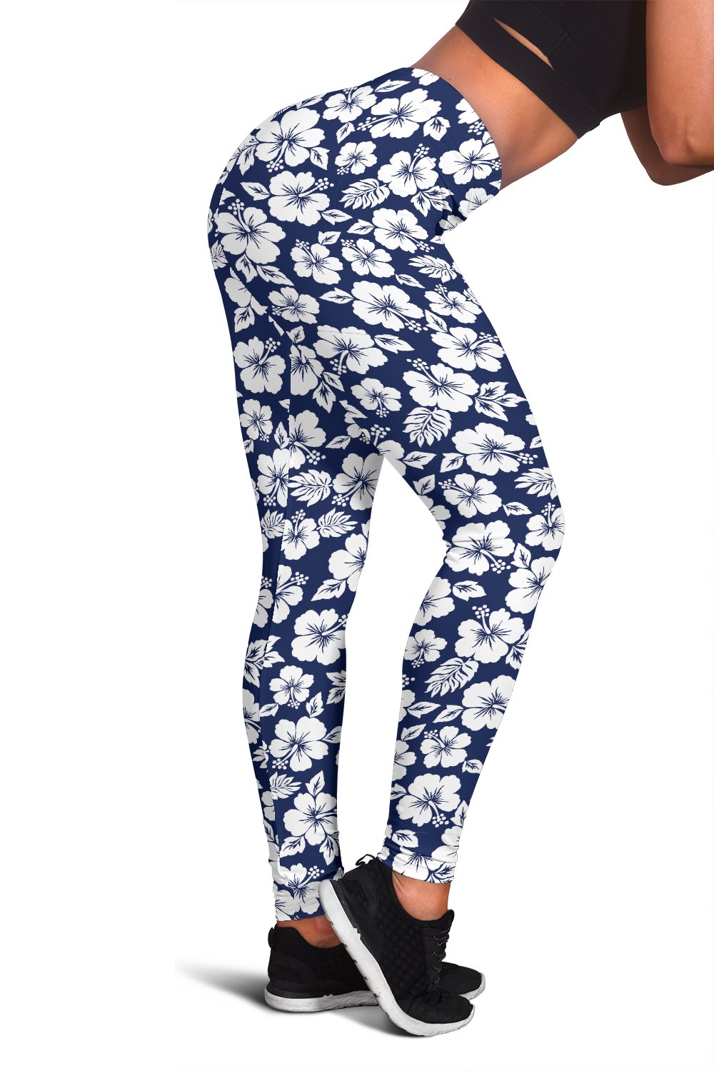 Hibiscus Blue Hawaiian Flower Style Women Leggings