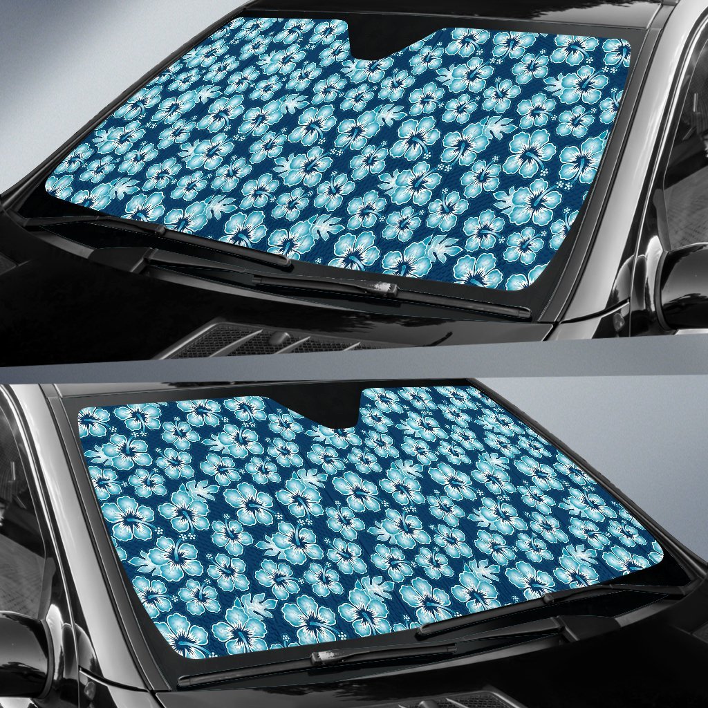 Hibiscus Flower Hawaiian Themed Car Sun Shade For Windshield