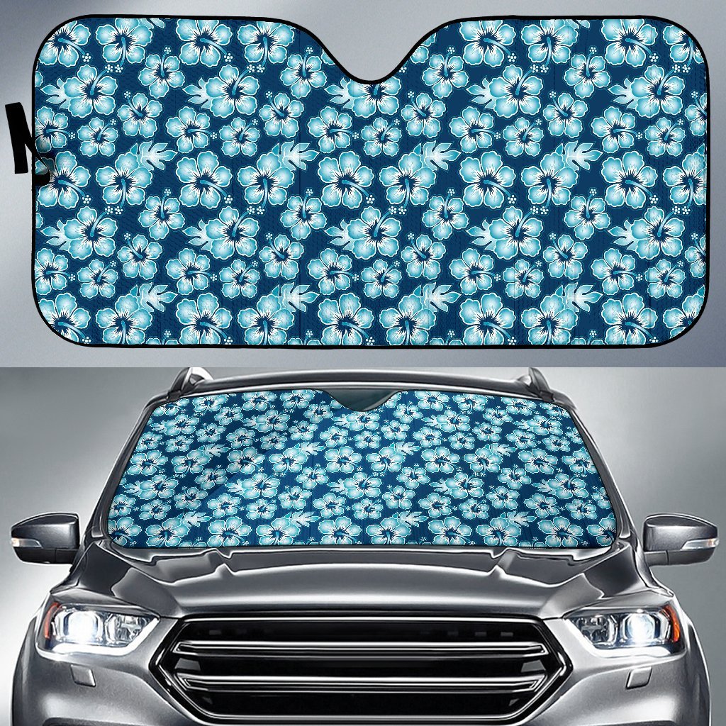 Hibiscus Flower Hawaiian Themed Car Sun Shade For Windshield