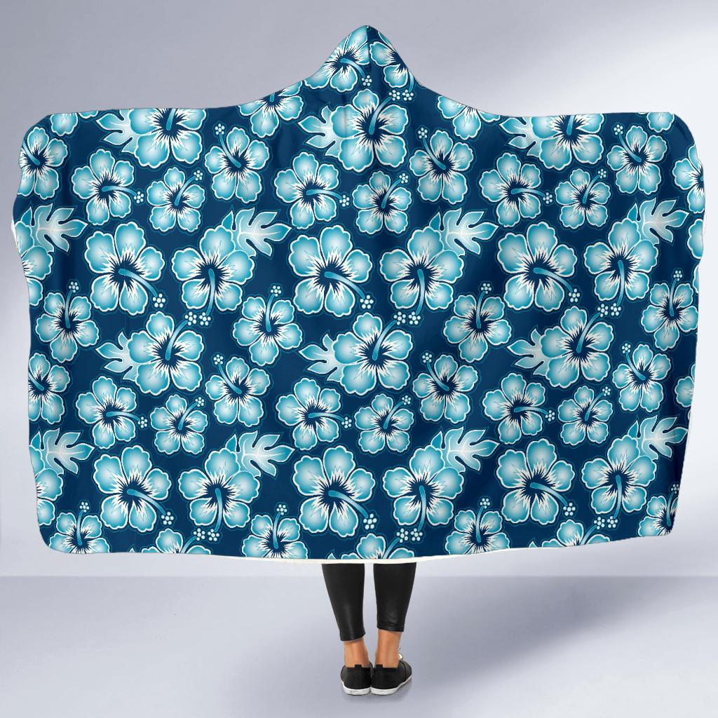 Hibiscus Flower Hawaiian Themed Hooded Blanket-JTAMIGO.COM