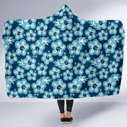 Hibiscus Flower Hawaiian Themed Hooded Blanket-JTAMIGO.COM