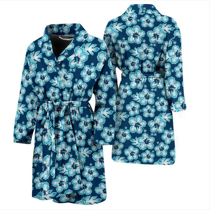 Hibiscus Flower Hawaiian Themed Men Bath Robe-JTAMIGO.COM