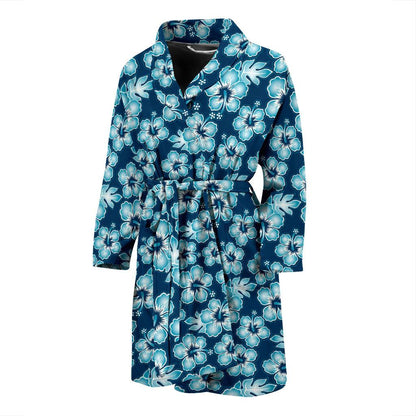 Hibiscus Flower Hawaiian Themed Men Bath Robe-JTAMIGO.COM