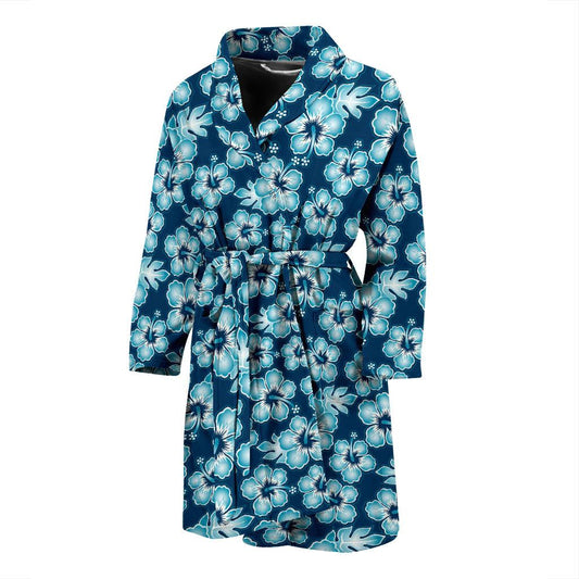 Hibiscus Flower Hawaiian Themed Men Bath Robe-JTAMIGO.COM