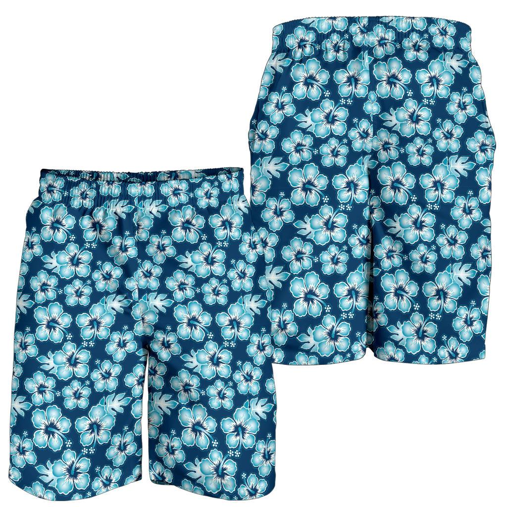 Hibiscus Flower Hawaiian Themed Mens Shorts-JTAMIGO.COM
