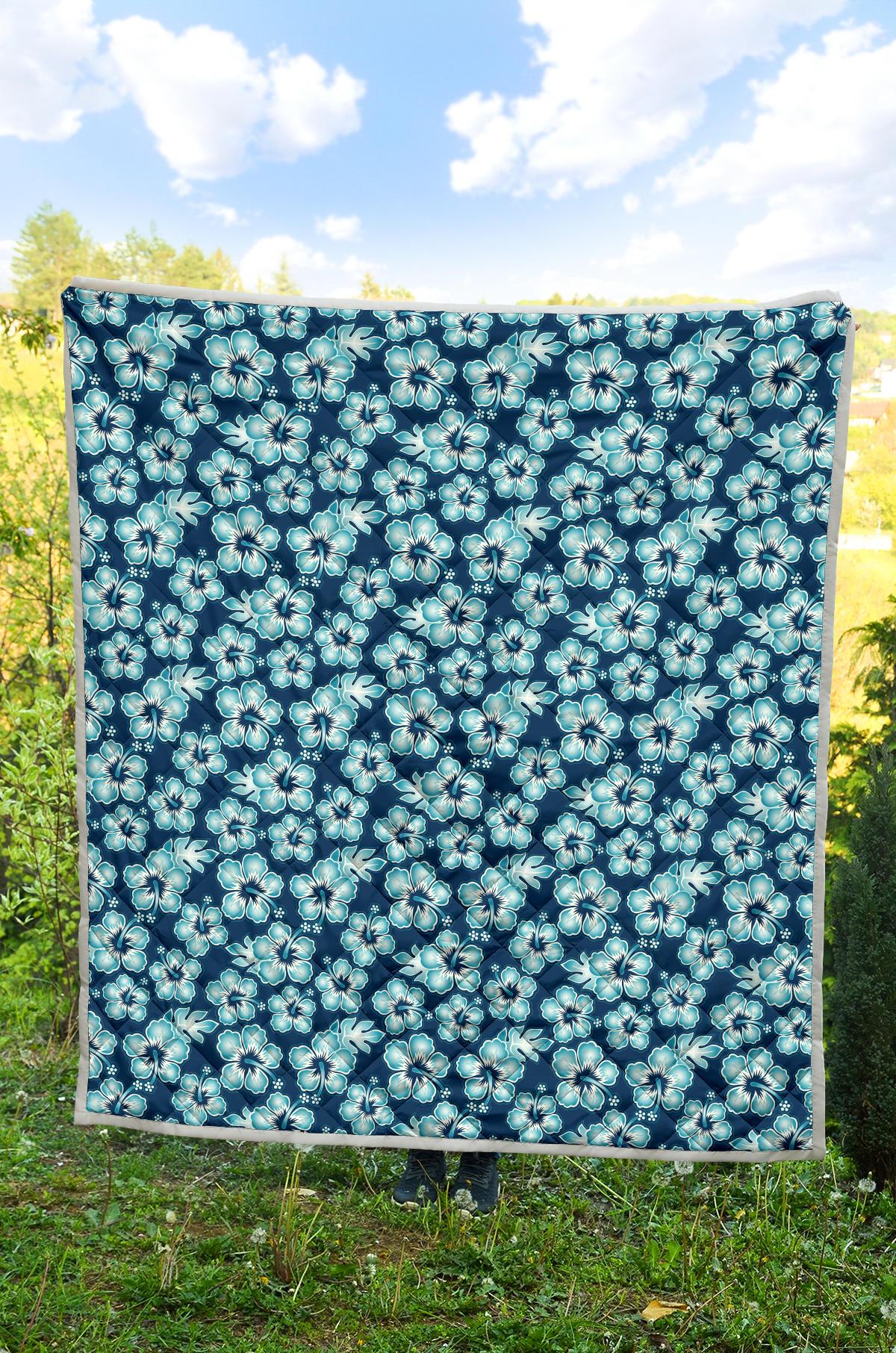Hibiscus Flower Hawaiian Themed Premium Quilt-JTAMIGO.COM