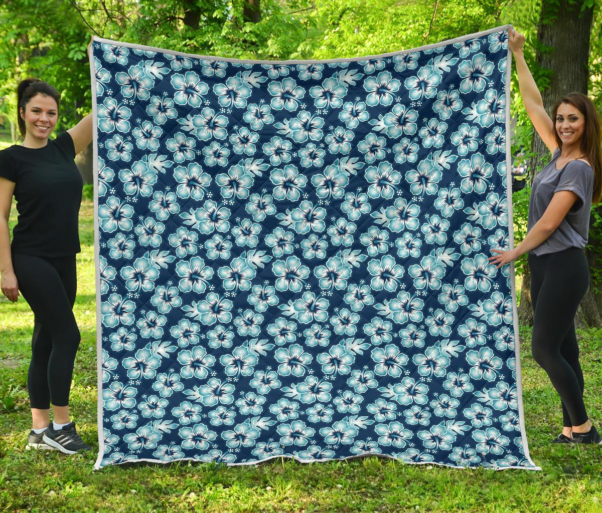 Hibiscus Flower Hawaiian Themed Premium Quilt-JTAMIGO.COM