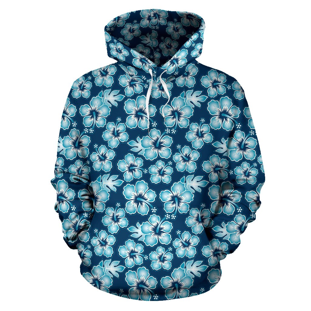 Hibiscus Flower Hawaiian Themed Pullover Hoodie