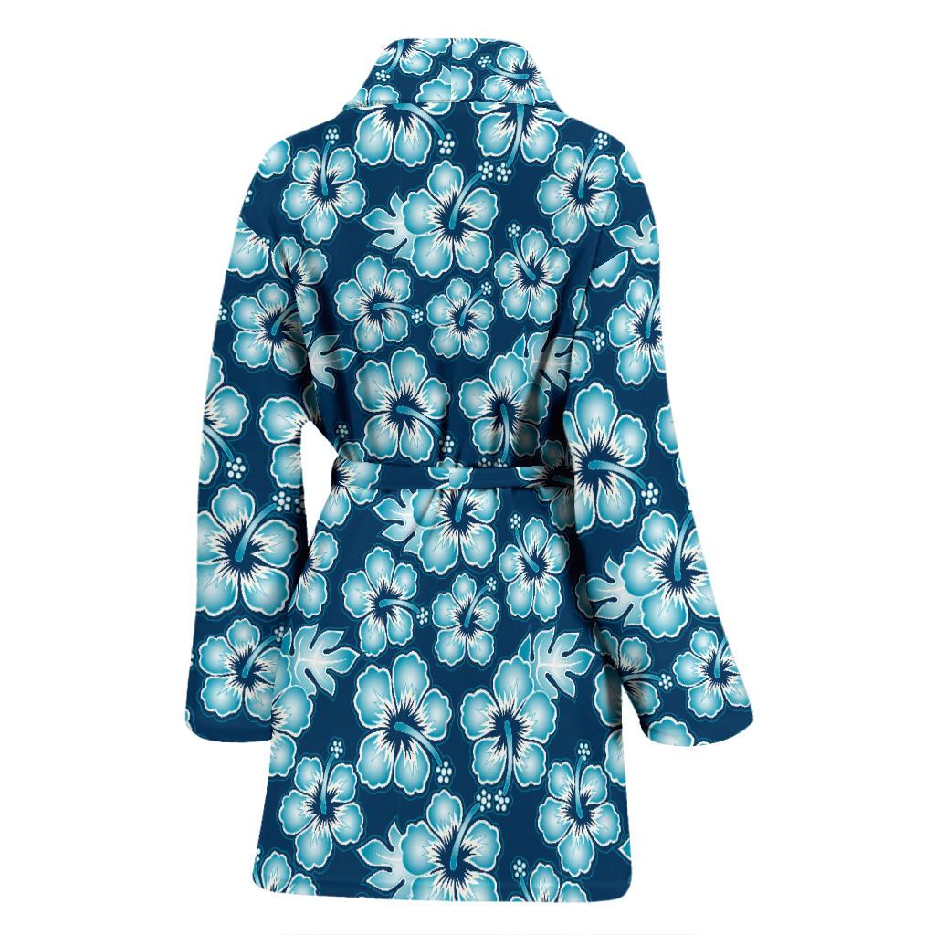 Hibiscus Flower Hawaiian Themed Women Bath Robe-JTAMIGO.COM