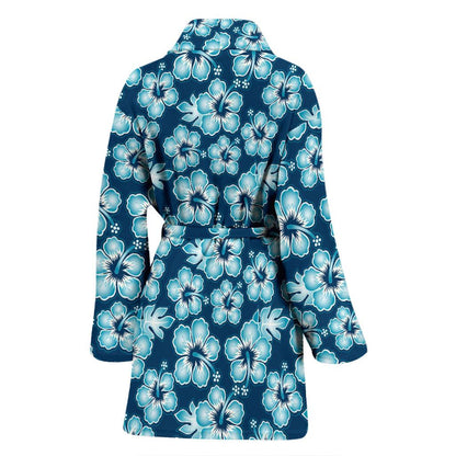 Hibiscus Flower Hawaiian Themed Women Bath Robe-JTAMIGO.COM