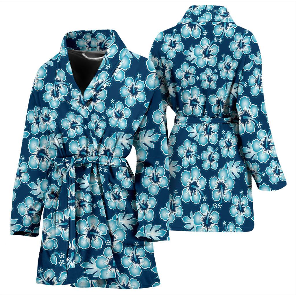 Hibiscus Flower Hawaiian Themed Women Bath Robe-JTAMIGO.COM
