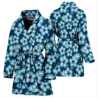 Hibiscus Flower Hawaiian Themed Women Bath Robe-JTAMIGO.COM