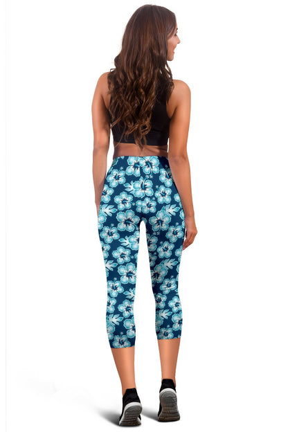 Hibiscus Flower Hawaiian Themed Women Capris