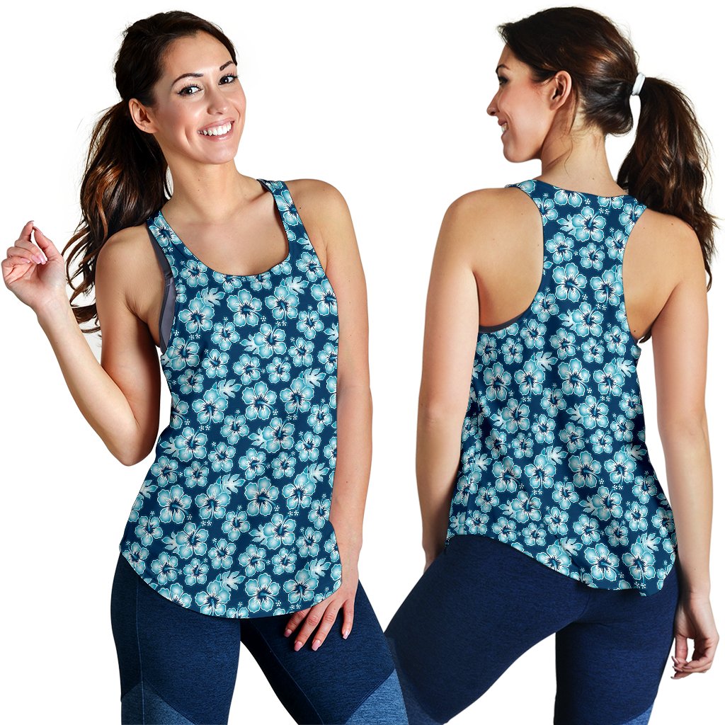 Hibiscus Flower Hawaiian Themed Women Racerback Tank Top