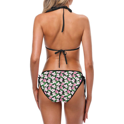 Hibiscus Pink Flower Hawaiian Print Custom Bikini Swimsuit (Model S01)-JTAMIGO.COM