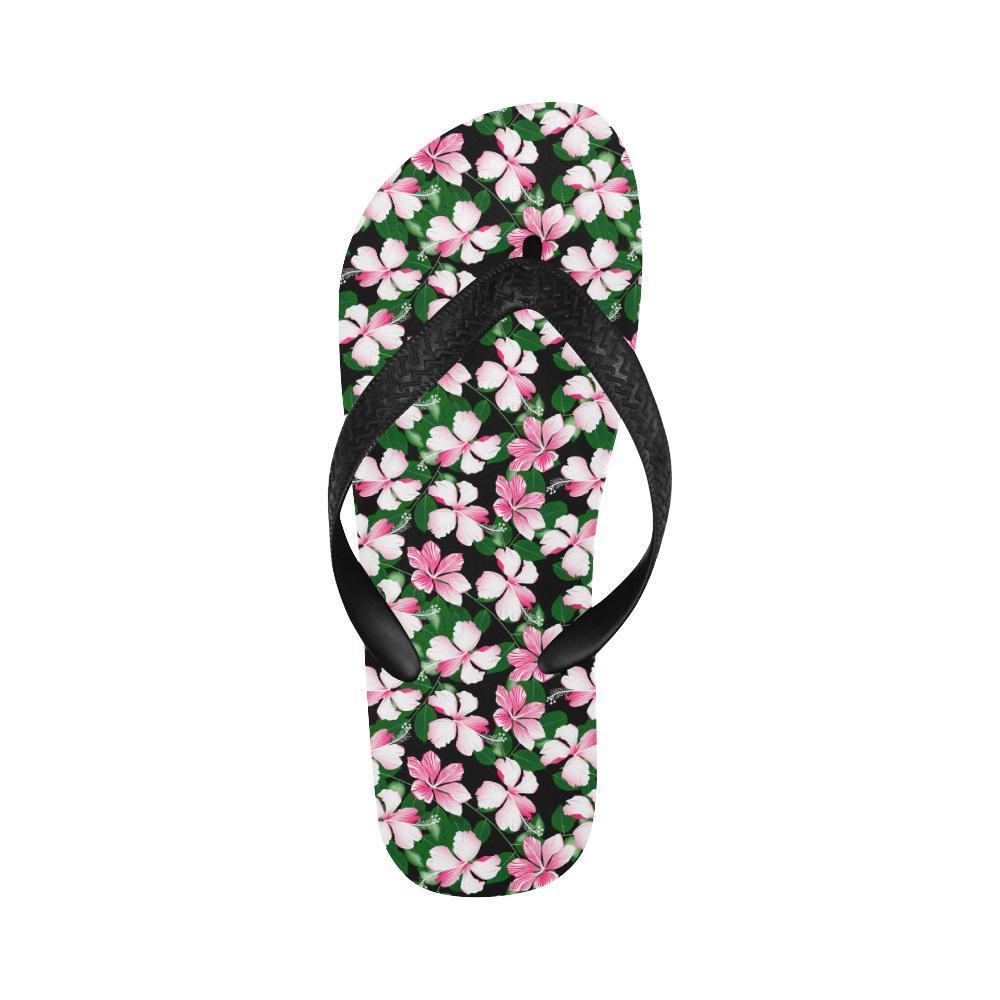 Hibiscus Pink Flower Hawaiian Print Flip Flops-JTAMIGO.COM