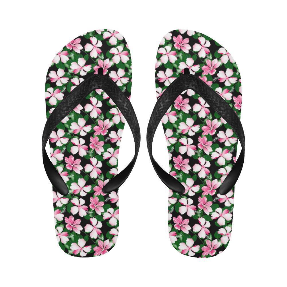 Hibiscus Pink Flower Hawaiian Print Flip Flops-JTAMIGO.COM