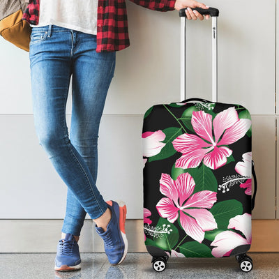 Hibiscus Pink Flower Hawaiian Print Luggage Cover Protector