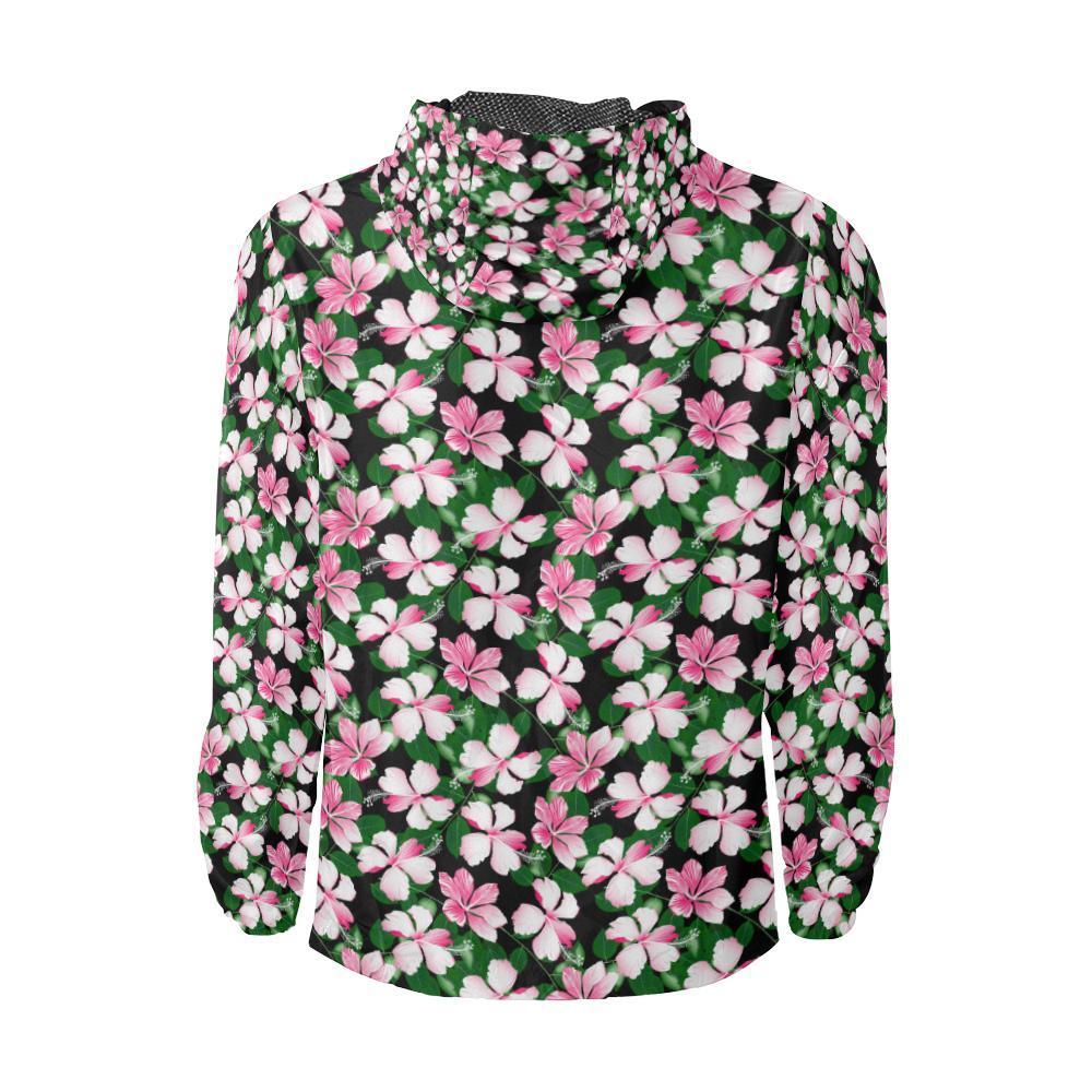 Hibiscus Pink Flower Hawaiian Print Men Windbreaker Jacket-JTAMIGO.COM