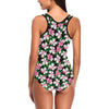 Hibiscus Pink Flower Hawaiian Print One Piece Swimsuit-JTAMIGO.COM