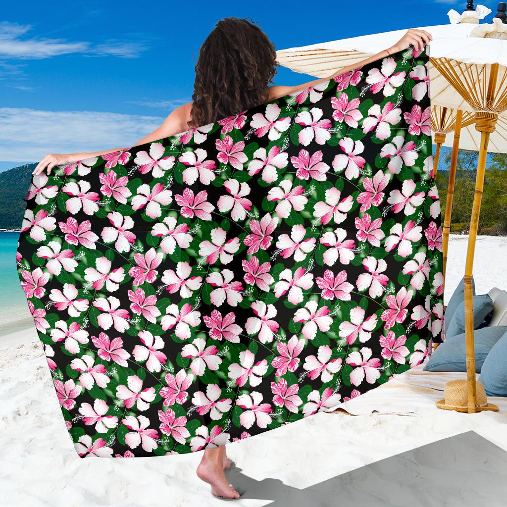 Hibiscus Pink Flower Hawaiian Print Sarong Pareo Wrap