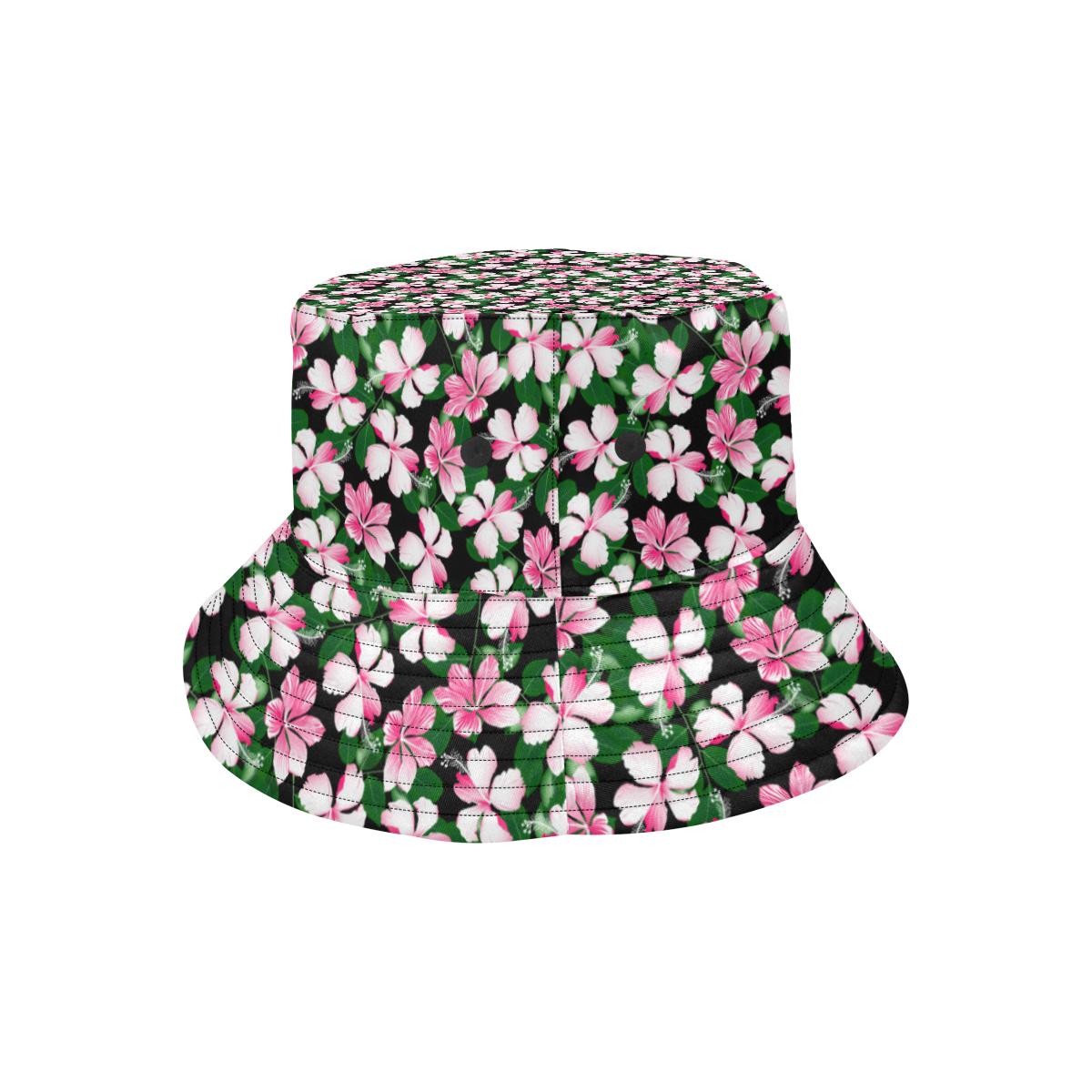 Hibiscus Pink Flower Hawaiian Print Unisex Bucket Hat