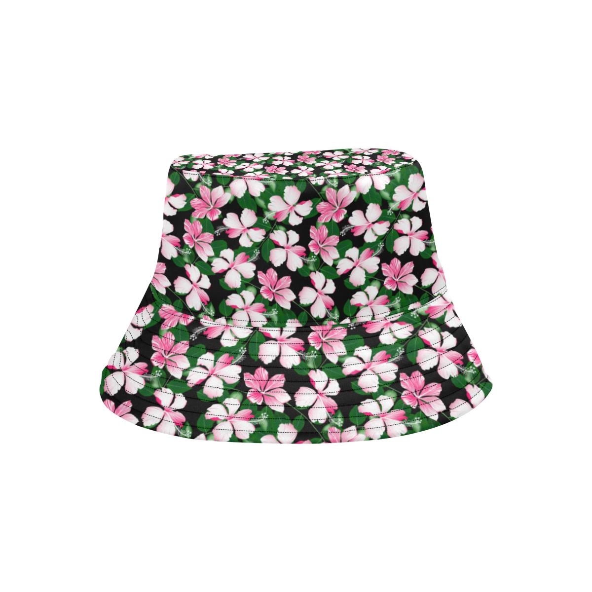 Hibiscus Pink Flower Hawaiian Print Unisex Bucket Hat