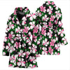 Hibiscus Pink Flower Hawaiian Print Women Bath Robe-JTAMIGO.COM