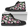 Hibiscus Pink Flower Hawaiian Print Women High Top Shoes