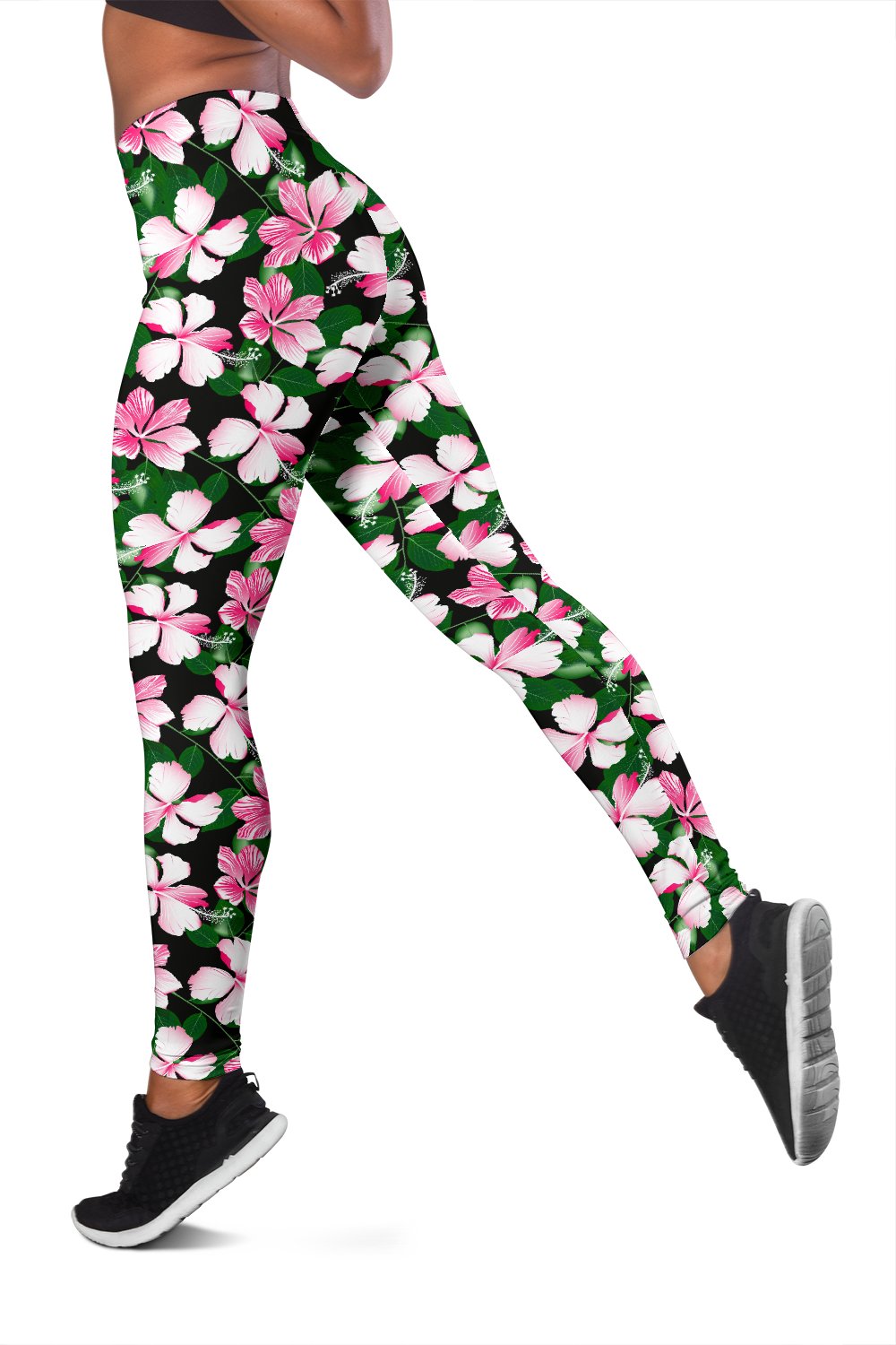 Hibiscus Pink Flower Hawaiian Print Women Leggings